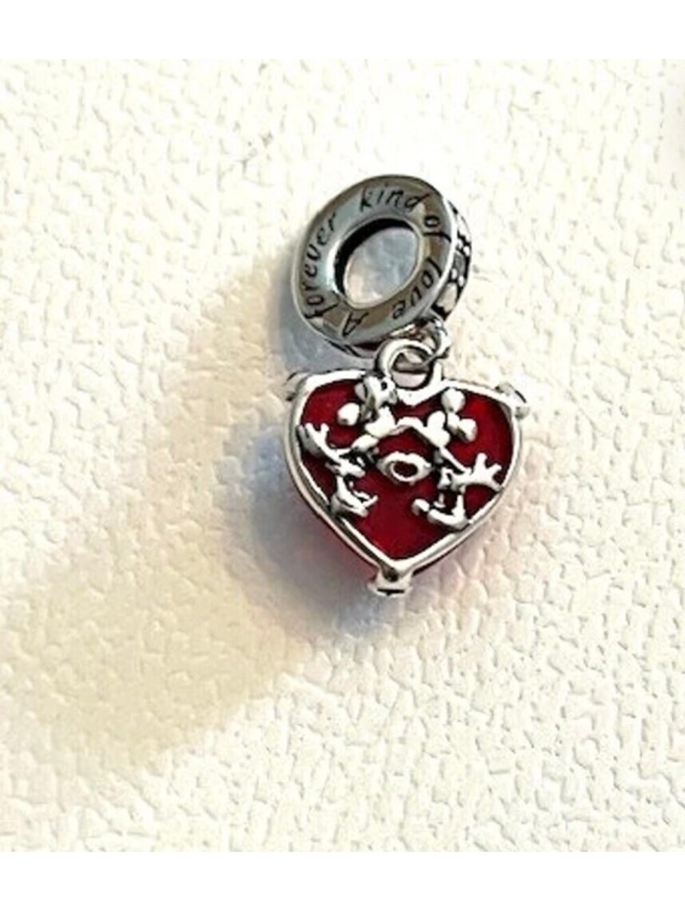 Authentic Pandora Disney Mickey & Minnie Kiss Charm – Sterling Silver Love Bead